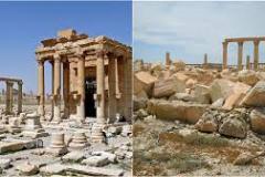 The Temple of Bel before and after ISIS destruction
